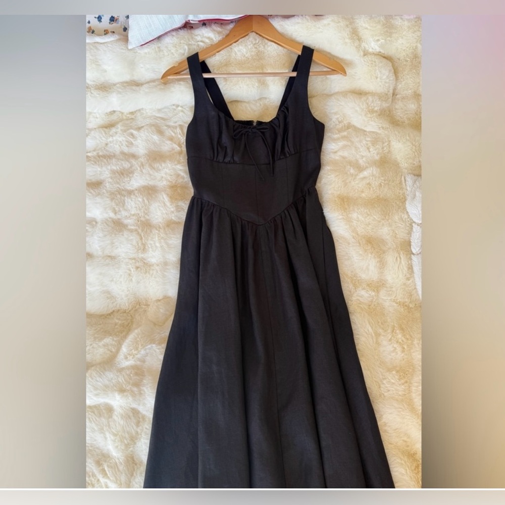 Reformation Balia Linen Dress in Black. Brand new without tags,  never worn. - Picture 9 of 13